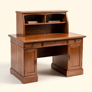 Solid Wood Secretary Desk With Hutch (synthetic illustration; no displayed measurements)