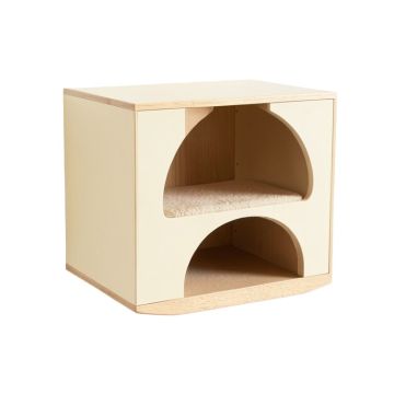 Wren Crest Wall-Mounted Cat Perch - Cream