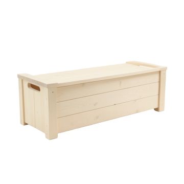 Slate Canyon Narrow Outdoor Storage Bench - Ivory
