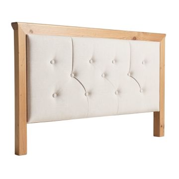 Weathersby Nail Button Notched Duck Upholstered Panel Headboard