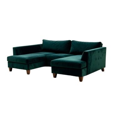 Lora 97 '' Wide Velvet Right Hand Facing Sofa & Chaise