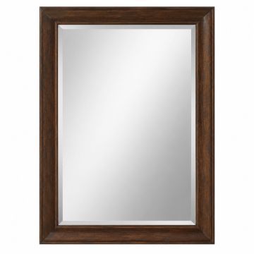 Pineview Dark Walnut Beveled Wall Mirror