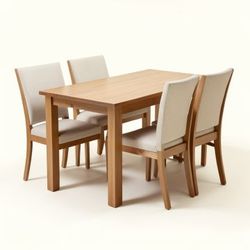 Speights 5 - Piece Rubberwood Solid Wood Dining Set (synthetic illustration; no displayed measurements)