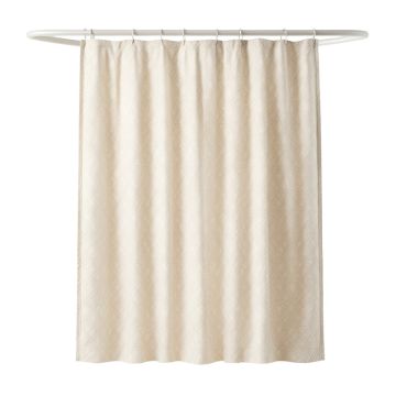Oak Brook Shower Curtain Hanging Flat From A Plain Rod - Ivory