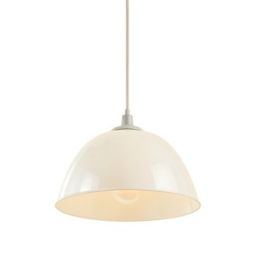Laurel Arc Pendant Light Suspended From One Plain Cable - White (synthetic illustration; no displayed measurements)