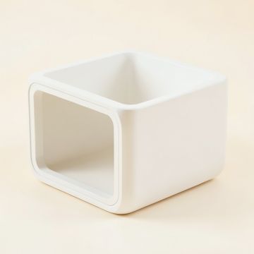 Cliff Edge Empty Furniture-Style Litter Enclosure - White (synthetic illustration; no displayed measurements)
