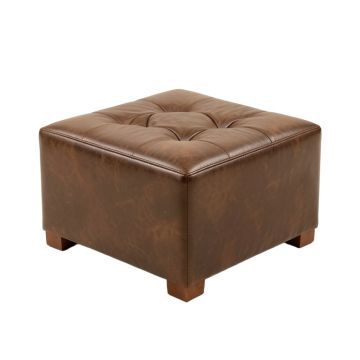 Novak 38.2 '' Wide Faux Leather Tufted Square Cocktail Ottoman
