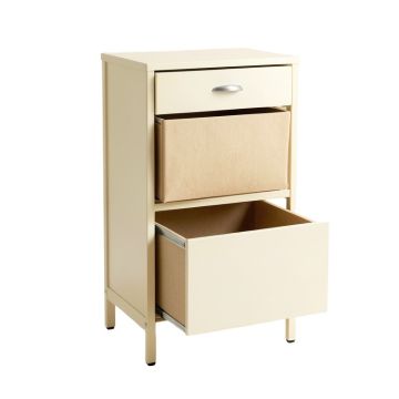 Ridge Crest Freestanding Pull-Out Hamper Cabinet - Ivory