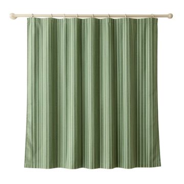 Briar Bluff Shower Curtain Hanging Flat From A Plain Rod - Green