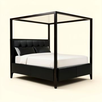 Aszia Low Profile Four Poster Bed (synthetic illustration; no displayed measurements)