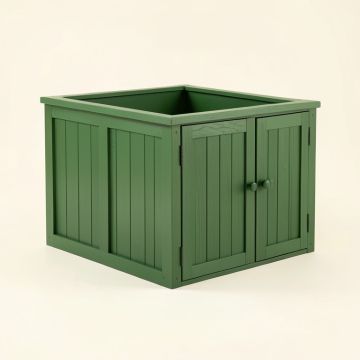 Maple Field Empty Furniture-Style Litter Enclosure - Green (synthetic illustration; no displayed measurements)