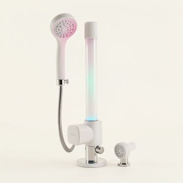 Color Changing Led Head Thermostatic Complete Shower System With Rough-In Valve (synthetic illustration; no displayed measurements)