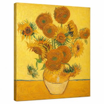 Vase With Fifteen Sunflowers By Vincent Van Gogh - Wrapped Canvas Print