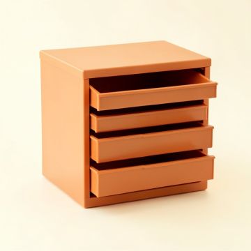 Oak Crest Small-Parts Storage Drawer Cabinet - Terracotta (synthetic illustration; no displayed measurements)