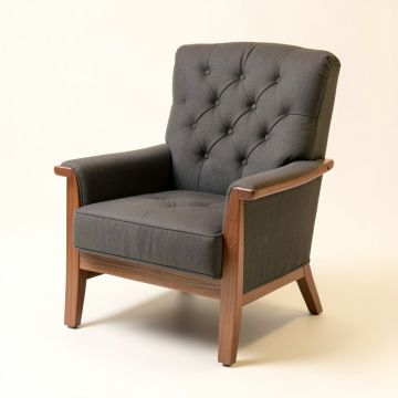 Paxton 31.75 '' Wide Tufted Polyester Wingback Chair (synthetic illustration; no displayed measurements)