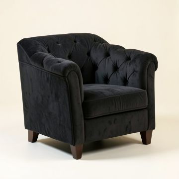Imani 32 '' Wide Tufted Velvet Armchair (synthetic illustration; no displayed measurements)