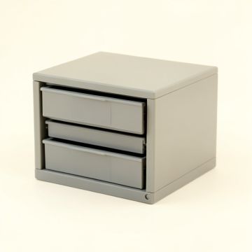 Linden Bluff Small-Parts Storage Drawer Cabinet - Gray (synthetic illustration; no displayed measurements)