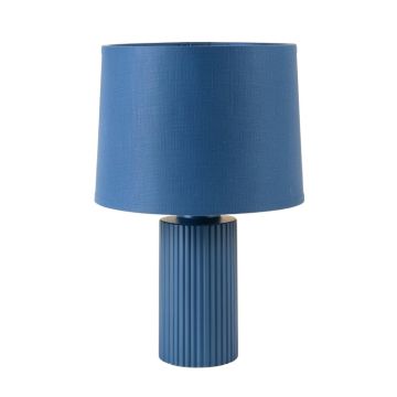 Rowan Crossing Table Lamp With A Plain Fabric Shade - Blue