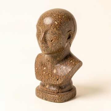 Brown Polystone Meditator Bust (synthetic illustration; no displayed measurements)