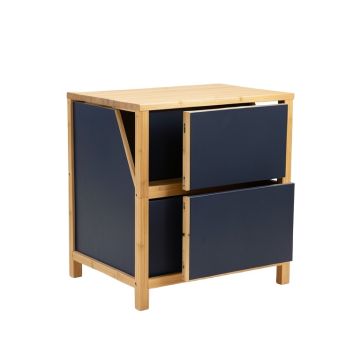Clay Crossing Freestanding Pull-Out Hamper Cabinet - Navy
