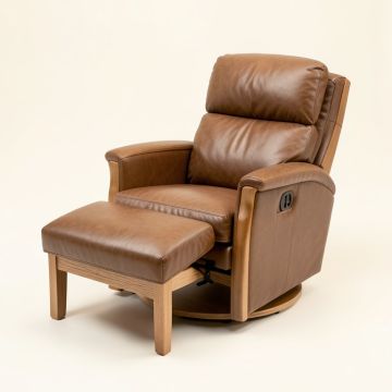 33 '' Wide Manual Swivel Standard Recliner With Ottoman (synthetic illustration; no displayed measurements)