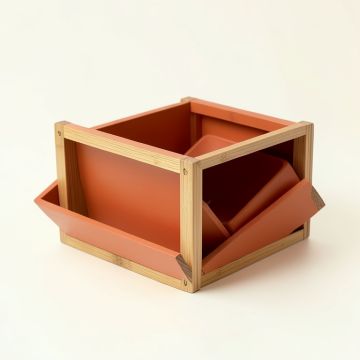 Hazel Bend Low Toy Storage Unit - Terracotta (synthetic illustration; no displayed measurements)