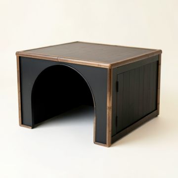 Wren Crossing Empty Furniture-Style Litter Enclosure - Black (synthetic illustration; no displayed measurements)