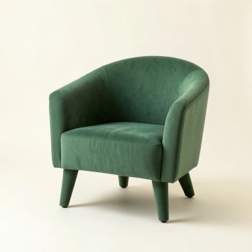 Aspen Arc Upholstered Armchair (synthetic illustration; no displayed measurements)