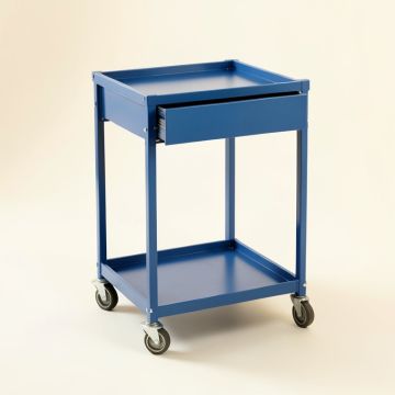 Birch Edge Empty Rolling Workshop Cart - Blue (synthetic illustration; no displayed measurements)