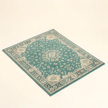 Soperton Teal/Cream Oriental Area Rug (synthetic illustration; no displayed measurements)