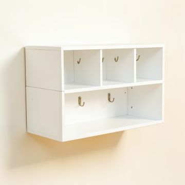Hill Bluff Wall-Mounted Entryway Organizer Shelf - White (synthetic illustration; no displayed measurements)