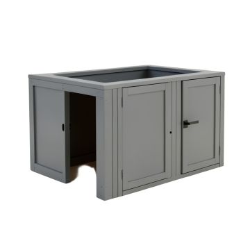 Clay Dale Empty Furniture-Style Litter Enclosure - Gray