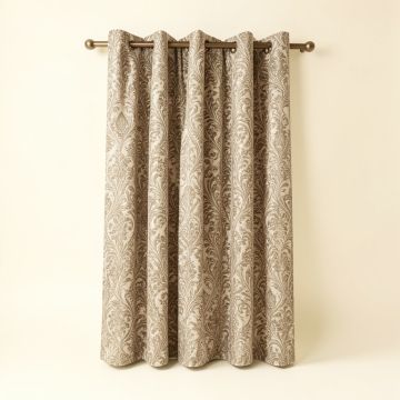 Caulkins Damask Room Darkening Rod Pocket Single Curtain Panel (synthetic illustration; no displayed measurements)