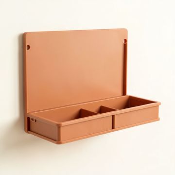 Harbor Bend Empty Wall-Mounted Tool Organizer Panel - Terracotta (synthetic illustration; no displayed measurements)