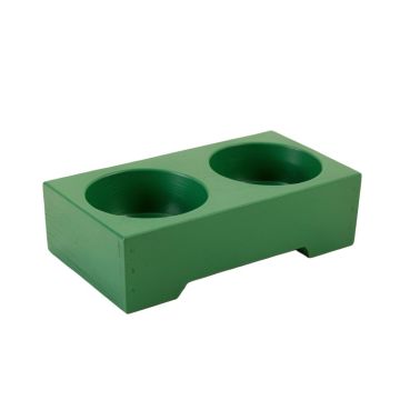 Bay Canyon Pet Feeding Stand With Two Plain Empty Bowls - Green