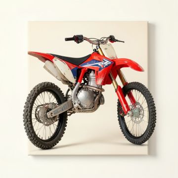 Dirt Bike Jump Motocross Air - Wrapped Canvas Graphic Art Print (synthetic illustration; no displayed measurements)