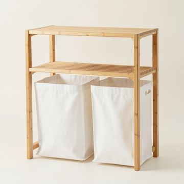 Olive Arc Laundry Sorting Station With Plain Removable Bags - White (synthetic illustration; no displayed measurements)