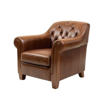 Corniche 31 '' Wide Tufted Top Grain Leather Armchair