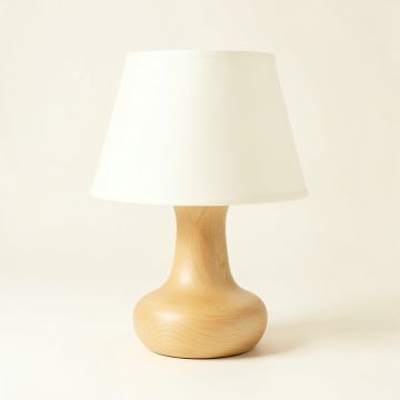 Cedar Bend Table Lamp With A Plain Fabric Shade - Cream (synthetic illustration; no displayed measurements)
