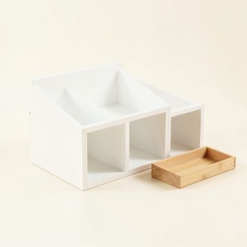 Spruce Branch Empty Coffee-Station Organizer - White (synthetic illustration; no displayed measurements)