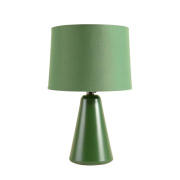 Brook Branch Table Lamp With A Plain Fabric Shade - Green
