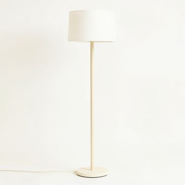 Cedar Canyon Floor Lamp With A Plain Fabric Shade - Ivory (synthetic illustration; no displayed measurements)