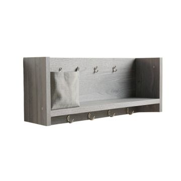 Ash Crossing Wall-Mounted Entryway Organizer Shelf - Gray