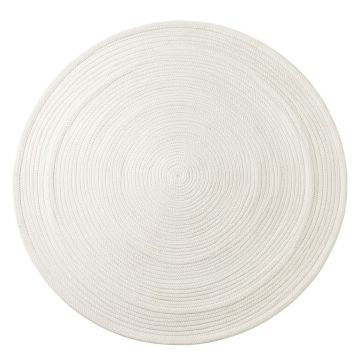 Aspen Bend Round Area Rug - White