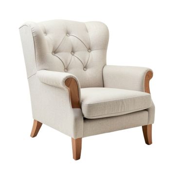 Kurt 32 '' W Tufted Linen Wingback Chair