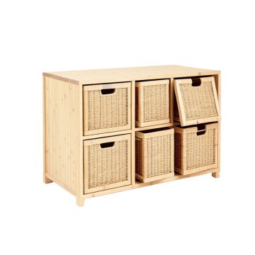 Pine Crossing Freestanding Pull-Out Hamper Cabinet - Beige