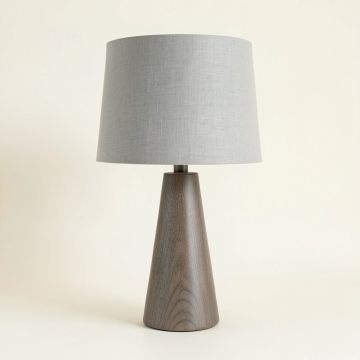 Alder Brook Table Lamp With A Plain Fabric Shade - Gray (synthetic illustration; no displayed measurements)