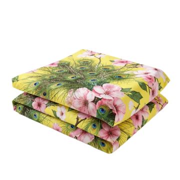 Almyra Citrine Peacock Sakura Blossom Duvet Cover Set