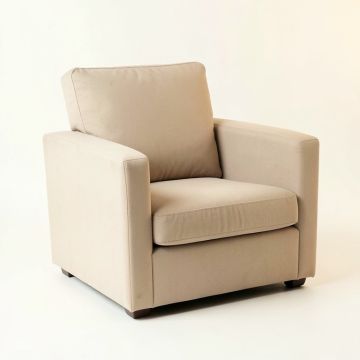 Reed Bluff Upholstered Armchair - Beige (synthetic illustration; no displayed measurements)
