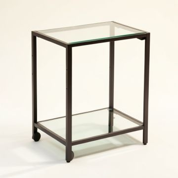 Ducote Industrial Modern Iron/Glass Bar Cart (synthetic illustration; no displayed measurements)